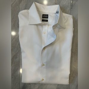 Armani Collezioni Fine White Pinstriped Dress Shirt 17 43